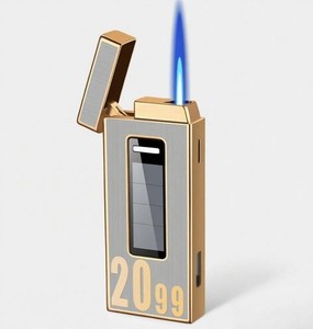 Solar Charging Blue Flame Butane Lighter - Brand New