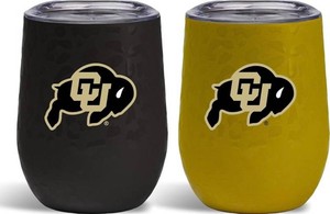 The Memory Company NCAA CU Colorado University Home & Away Stemless Wine Tumblers, 2 Total - Brand New