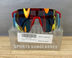 Sports Mirrored Sunglasses With Hard Case & Pouch - Brand New