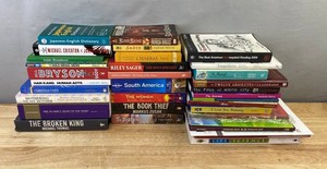 35 Assorted Books Blood Bound, The Woman, The Book Thief, The Fall of White City, The Journey, South America, Irish Blessings, The Cracks in Our Armor, and More