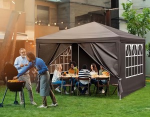 Outdoor Party Canopy Tent Gazebo, Black, 10 x 10, $299 Retail - Brand New