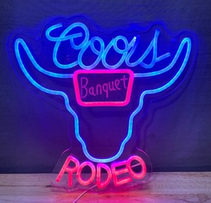 Coors Banquet Rodeo Beer LED Neon 14 Sign - Brand New
