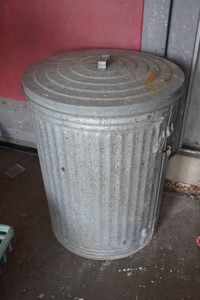Galvanized Trash Can with Lid