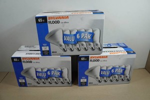 3 6-Packs of Sylvania 65w Indoor Flood Light Bulbs