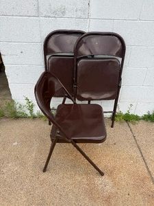 3 Metal Folding Chairs