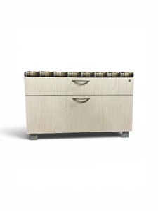 Filing Cabinet light wood finish patterned pillow top cushion