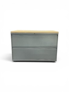 Lateral File Cabinet with Blond Wood Top