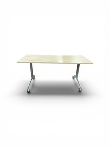 Training table light wood grain top and a mobile steel base Retail $499