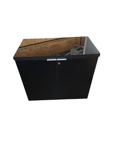 Black glass top storage cabinet  20 x 36 x 31