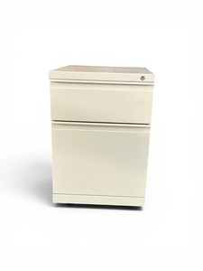 Two Drawer White Pedestal File Cabinet