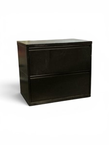 Black Two Drawer Lateral File Cabinet
