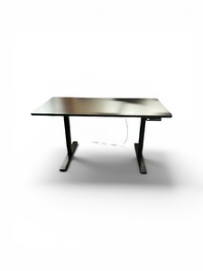 Black Sit-Stand Power table With Black Metal Base