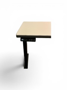 L-Power Sit Stand Desk featuring a curved L-shaped top and a black frame Retail $1800