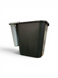 7-Gallon black Waste Basket with Hanging Side Bins