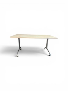 Steelcase Groupwork training table light wood laminate top with lockable casters
