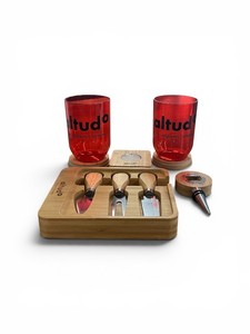 Altudo branded bamboo cheese board and knife set