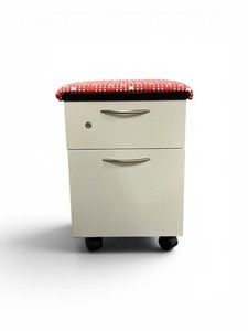 Steelcase Pedestal Filing Cabinet with Padded Top on Wheels Retails New for $477