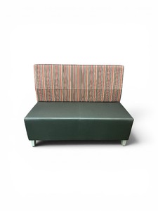 Armless Commercial Booth Bench with Dual-material Upholstery