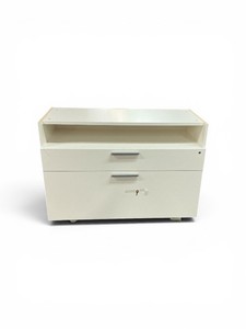 Minimalist Laminate Lateral Cabinet Featurimg 2 drawers and silver handles