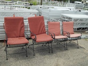4 Metal Outdoor Chairs with Cushion