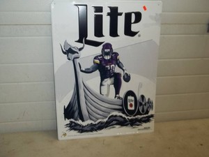 Vikings Lite Beer Metal Sign
