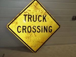 Truck Crossing Metal Reflective Sign 24