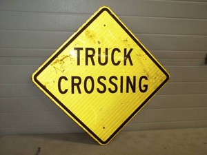 Truck Crossing Metal Reflective Sign 24