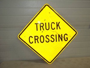 Truck Crossing Metal Reflective Sign 24