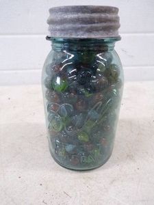 Vintage Marbles in Canning Quart