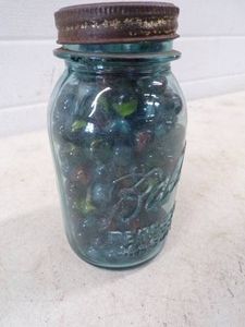 Vintage Marbles in Canning Quart