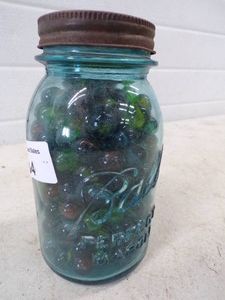 Vintage Marbles in Canning Quart