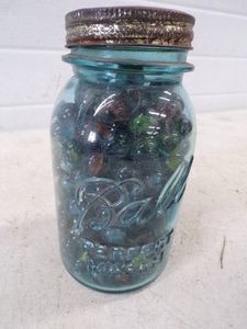 Vintage Marbles in Canning Quart