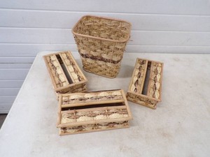 Woven Kleenex Cover and Garbage Can