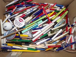 Vintage Pens, Buttons and Patches