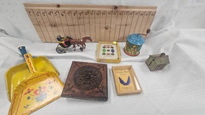 30-50s DGM Windup, Vintage Puzzle Games, Fem Bisel Tin Lith Drum Bank