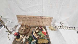 Various Vintage Minatures, Plates, Hooks, and Music Box