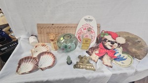 Fenton Art Glass Vase, Shells, Cow Creamer,, Etc