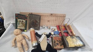 Finnial, Vintage Books, Rubber Doll, Asst Misc