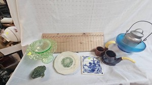 Uranium Compote Dish and Vintage Items