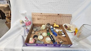Childrens Bowl, Miniatures, Vintage Hand Painted Milk Glass