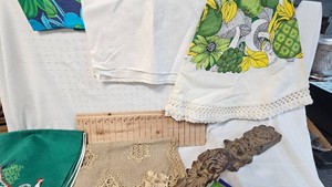 Lot of Vintage Tablecloths, runners, napkins, etc
