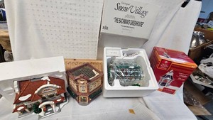 Christmas Themed village Pieces as pictured