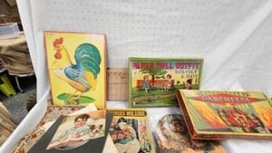 Vintage Glass, Paper Cutouts as pictured