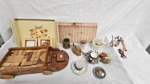 Hand Painted Tray, Block Puzzle Wagon and more