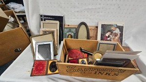 Sanfords Black Ink Wood Box with Vintage Pictures