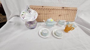 Fenton Jack in the Pulpit Style Art Glasss and Tea Set