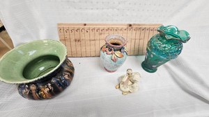 Fenton Designer Showcase Series Vase and various Vintage Items