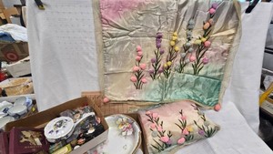 Lot of Decorative Pillow, throw, Dishes