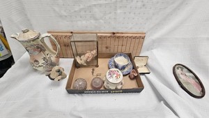Porcelain Pitcher, Paperweight, etc