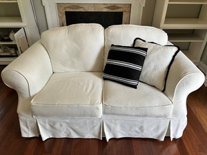 Slipcovered Loveseat With Pillows #1 - Lots 7 & 8 are Matching